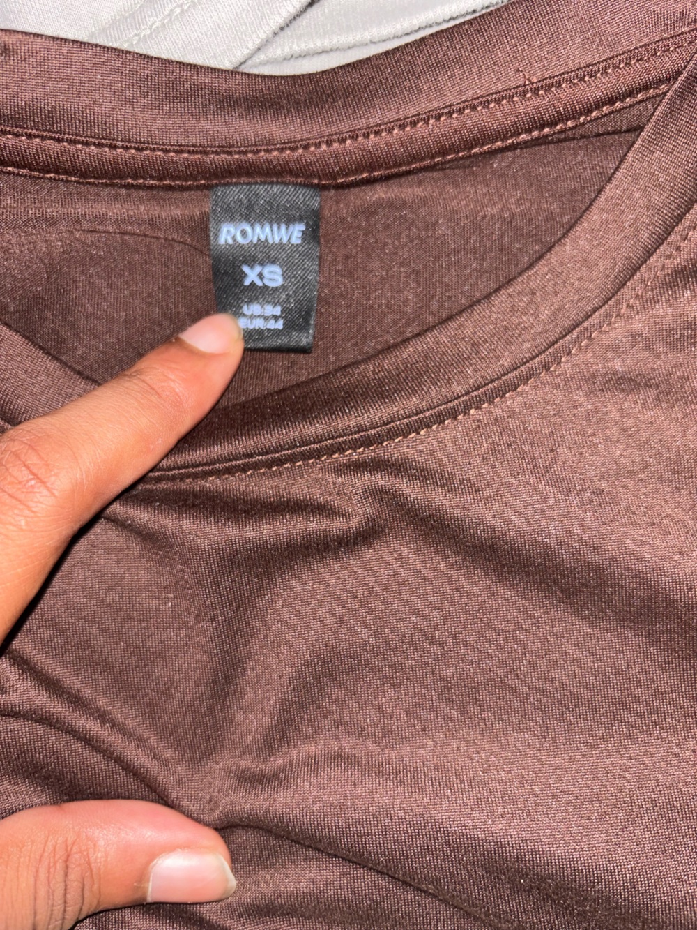ROMWE Brown Ribbed Tank Top - Picture 2 of 3